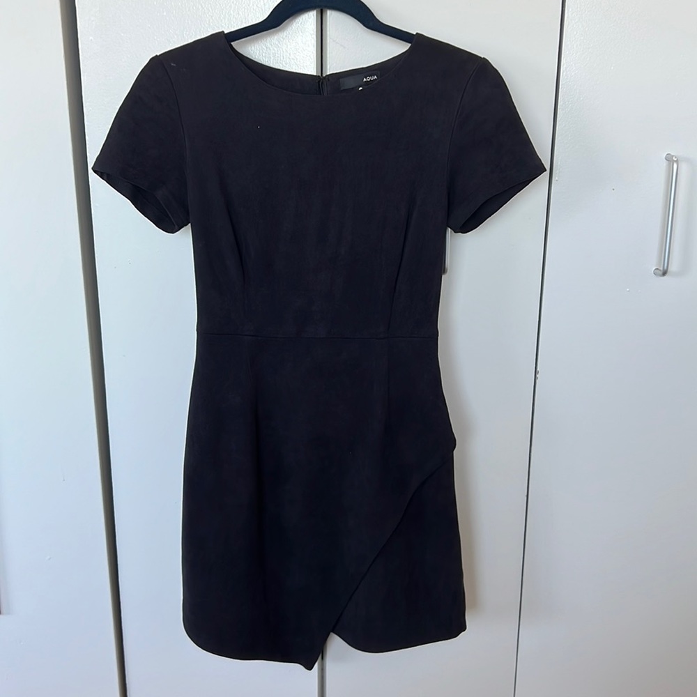 Aqua faux suede dress